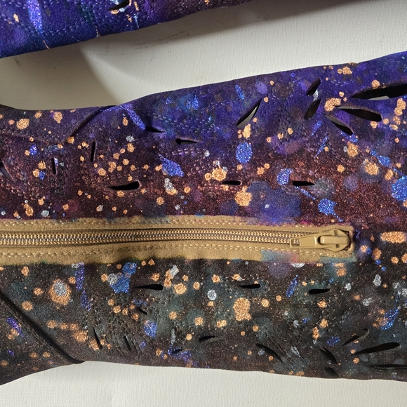 HANDCRAFTED Upcycled Size 9.5 Cowgirl Boots HANDPAINTED Peekaboo Cutouts Boots - Picture 16 of 17